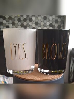 🖤 🤍 Rae Dunn BROWS & EYES Glass Containers